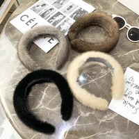 2025 Hot Sale Women Luxury winter 100% Real Mink Fur Headbands High Quality Real Fur Hair Band Lady Fashion Hair Hoop Furry Gift - Image 6