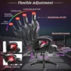 Gaming Chair With RGB Light PVC Leather  Office Chair Gamer Computer Chair Ergonomic Swivel Chair 2 Point Massage Racing Chair 3