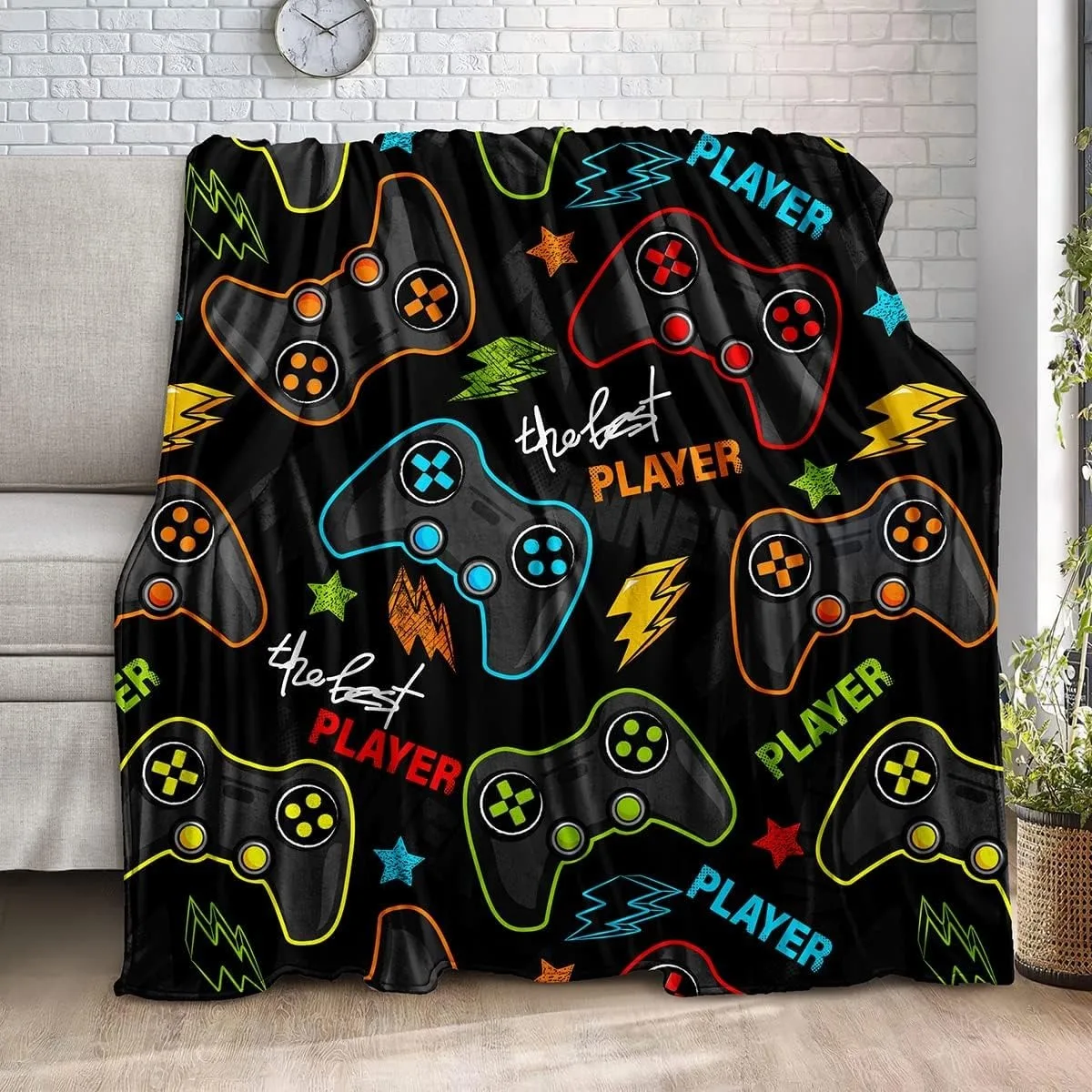 Bedding Gaming Throw Blanket Super Soft, Gamer Gift for Couch Sofa for For Kids Boys Teens Video Game 6