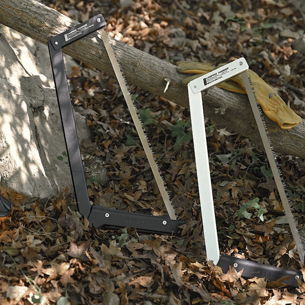 Sega Ad Arco Pieghevole Con Impugnatura In Pelle | Lama Universale | Per Falegnameria E Lavorazione Legno - Foto 3