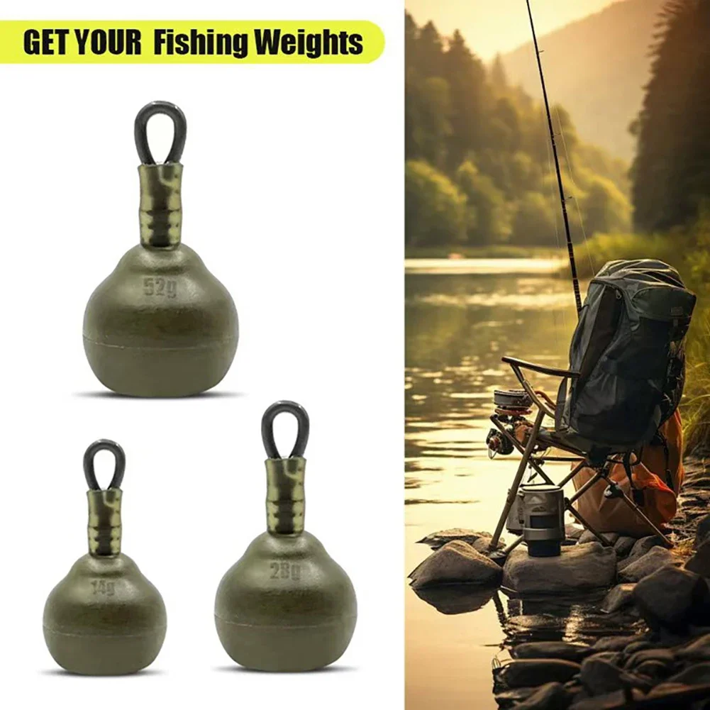 1Pc Carp Fishing Rubber Coated Sinker Set 14g/28g/52g European Carp Fishing Weights Rubber Coated Lake Bottom Fishing Sinkers