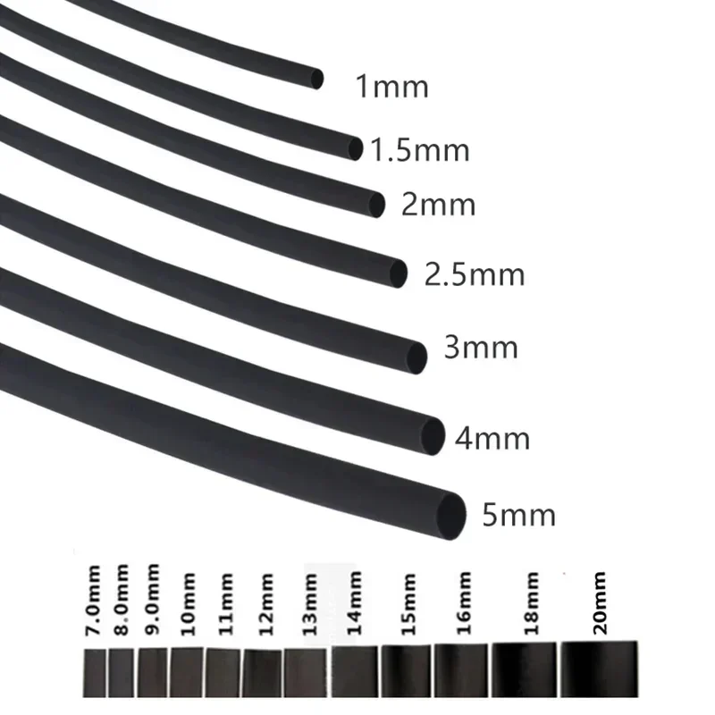 Heat Shrink Tubing 2:1 1 2 3 5 6 8 10mm Diameter DIY Connector Repair