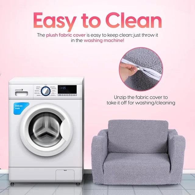 Convertible 2-In-1 Toddler Chair, Dual-Function Soft Sherpa Sofa Folding Chair For Little Ones, Transforms From Sofa To Recliner