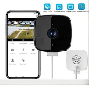 1080P Window Camera Replaces Outdoor Cameras 2.4GHz WiFi Full-Color Night Vision 2-Way Audio Thru Window for Home Security 1