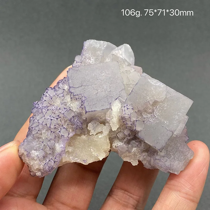 100% natural Purple edge fluorite mineral specimen healing crystal gem collection
