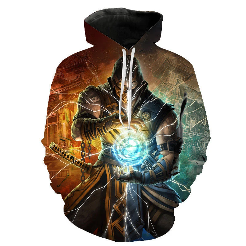 Mortal Kombat 3D Print Hoodie Streetwear Oversized Sweatshirt