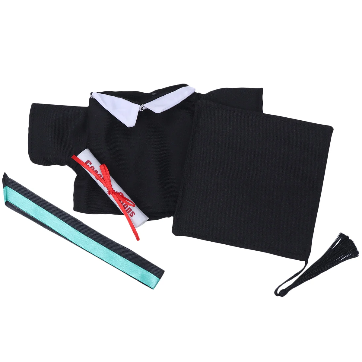 

2 Pcs Mini Graduation Hat Stuffed Toy Toys Outfit College Hamster Dress for Gown