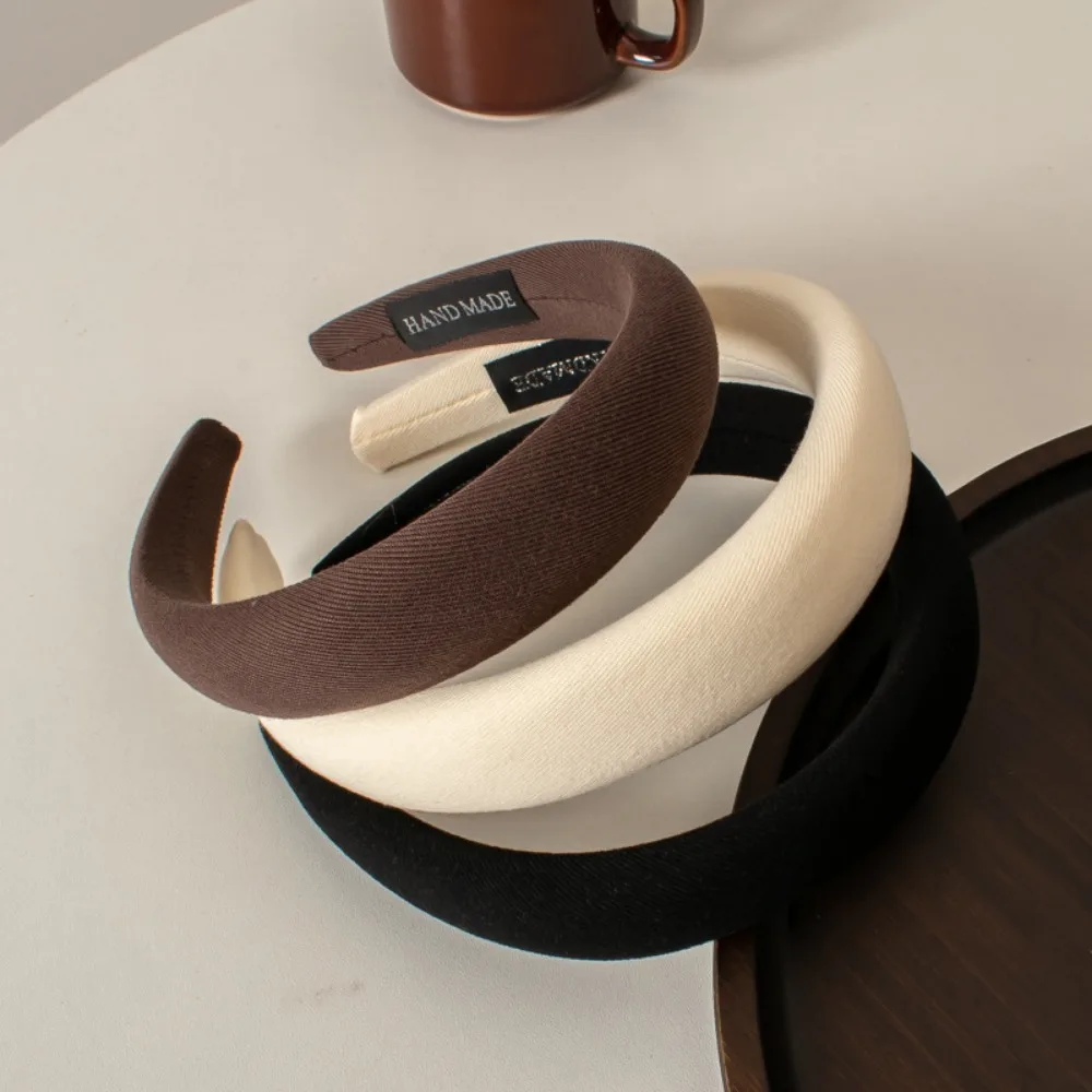 2024 neue Einfarbig Dicken Schwamm Haarband frauen Mädchen Elegante Kopf Band Make-Up Gesicht Waschen Haar Hoop Mode Haar zubehör – Detail 7