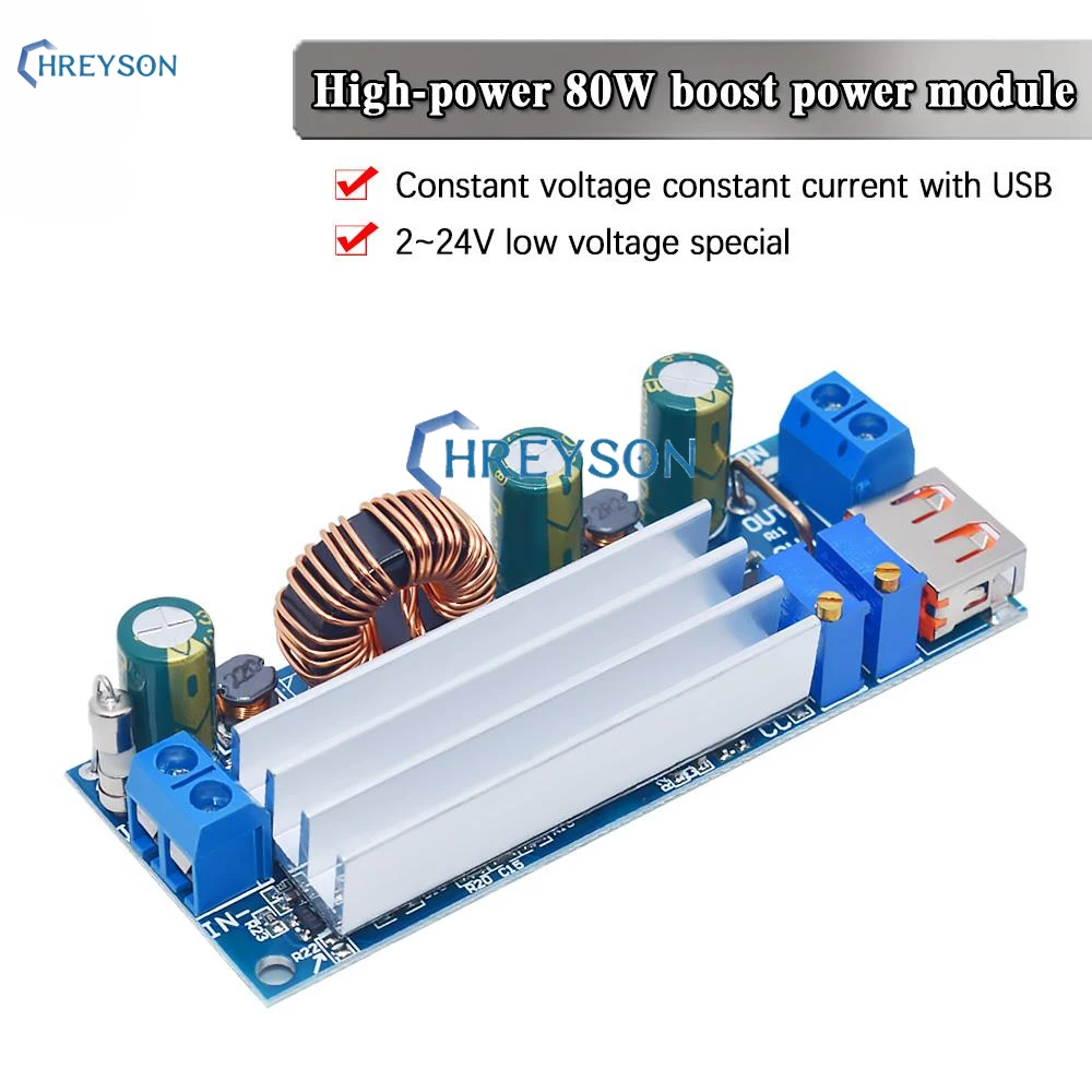 Dc Dc Step Up Boost Converter 2-24V A 3-30V 4A 80W Cc Cv Power Module Alimentatore Regolato Regolabile 3.7V 6V 9V 12V Con Usb