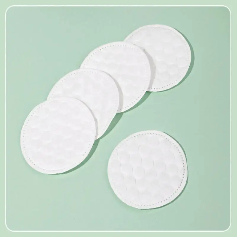 Description Picture 6 of item{MX} 100Pcs Soft Breathable Round Makeup Remover Pads Double-Sided Pearl Textured Cotton Pad For Daily Facial Cleaning