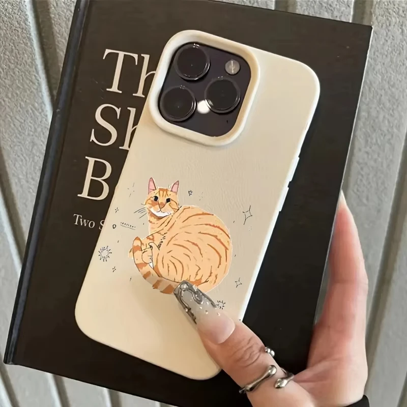 Charming Fat Orange Cat Pattern Soft Silicone Phone Case Cover