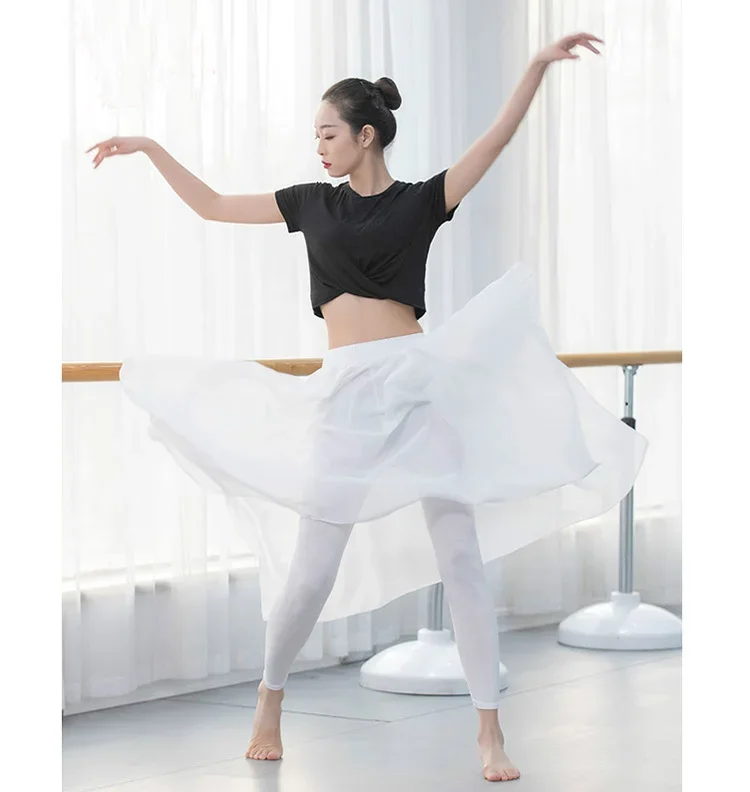 Latin Dance Pant Skirt Training Pant Dress Modern Dance Costume Latin Long Gauze Trousers Ballet Practice