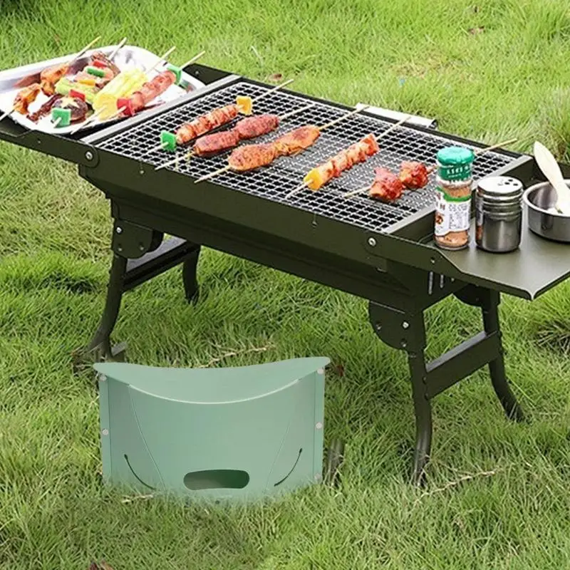 4pcs Folding Stool Outdoor Camping Chair Pocket Size Indoor Use Waterproof Furniture for Family Gathering Hiking, Fishing