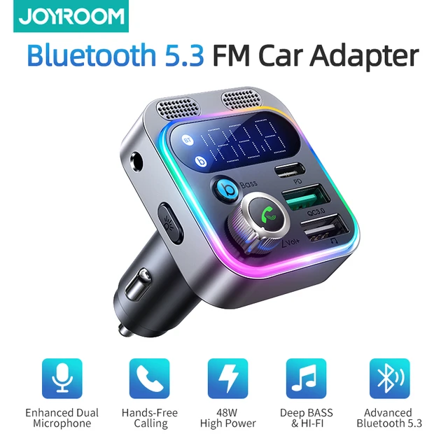 Adaptador Bluetooth 5,3 FM/AUX para coche, instalación de ventilación de  aire y refuerzo de bajos, transmisor de 3 puertos PD y QC 3,0 - AliExpress