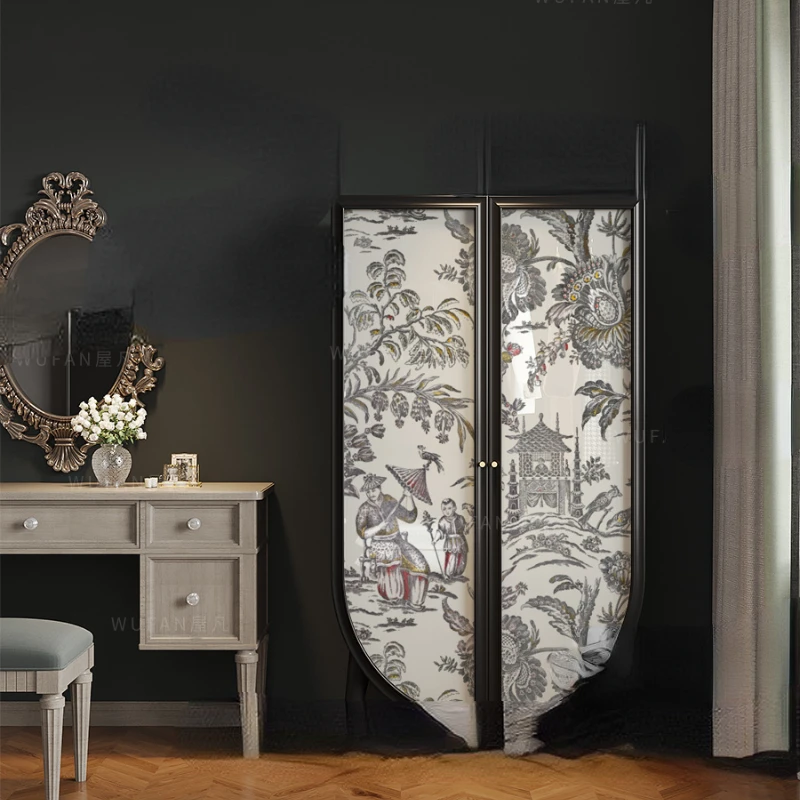 

Wardrobe Home Bedroom Solid Wood Internet Celebrity Cabinet French Integrated Furniture Cabinet Customization Clothes Closet