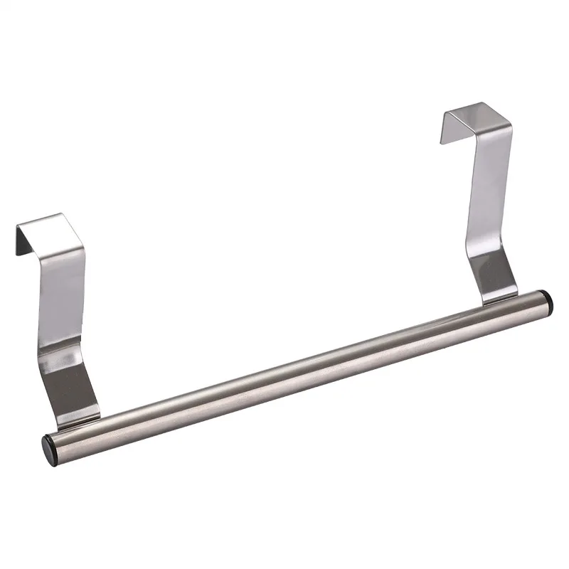 Hanging Cupboard Door Towel Rack Free Perforated Rack Door Back Towel Bar Stainless Steel Kitchen Cabinet