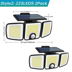Waterproof Outdoor Solar Lights with Super Bright 270° Illumination and Adjustable Heads (2pcs Style2)