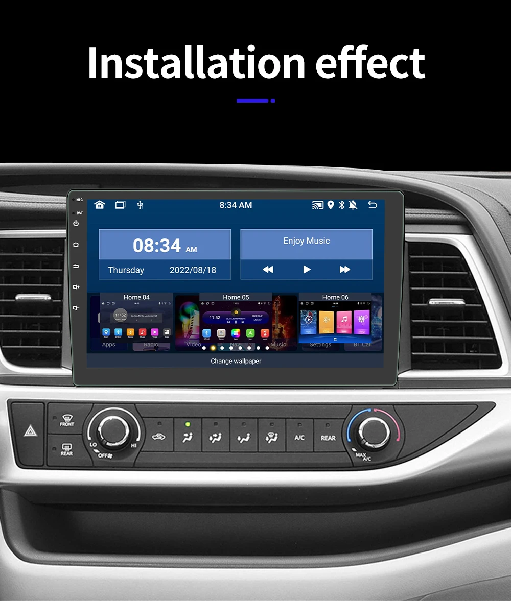 BQCC 4core 2 Din Radio de coche Androidauto Carplay Android 13 GPS Audio de coche 7 "/9"/10 "WIFI BT IPS reproductor Multimedia automotriz 6