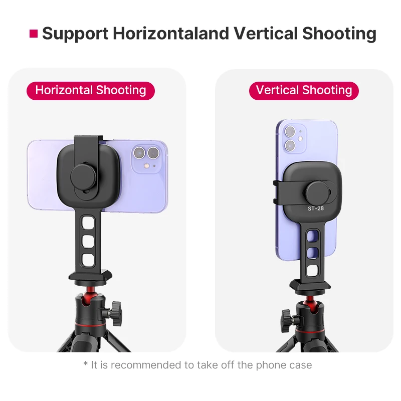 Ulanzi ST-28 Magnetic Phone Mount Holder for iPhone 13 14 15 Tripod Mount with Magsafe Vertical Shooting Cold Shoe Video Light phone tripod flexible phone tripod phone tripod mount phone clip bracket phone clip mount phone holder clamp