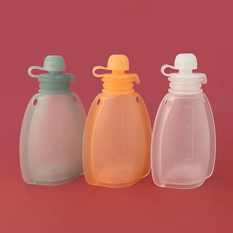 Baby Food Grade Liquid Silicone Breastmilk Storage Bag Portable Fresh Bag Baby Complementary Food Mother and Rice Paste