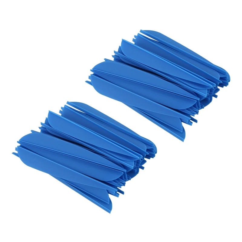 

Arrows Vanes 4 Inch Plastic Feather Fletching For DIY Archery Arrows 100 Pack(Blue)