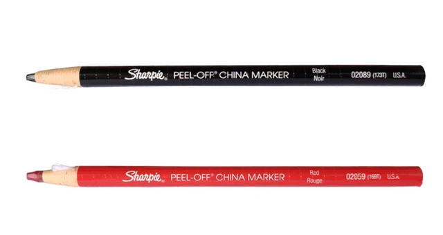 SHARPIE Peel-Off China Marker Grease Pencils, Black, Box of 12