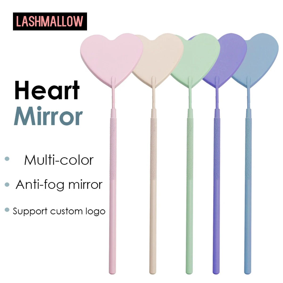 

1PCS Multifunction Heart Shape Check Mirror Eyelash Extension Supplies Professional Stainless Steel Mirrors Makeup Tools