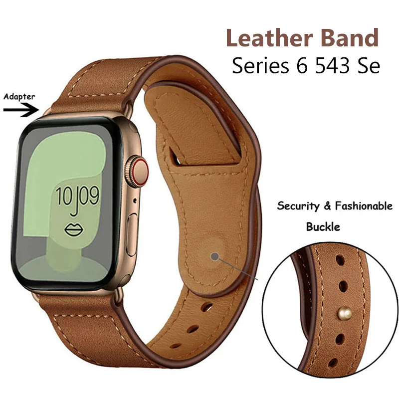 Leather strap For Apple watch band 44mm 40mm 42mm 38mm correa 44 mm wrist watchband Accessories bracelet iWatch serie 3 4 5 6 se