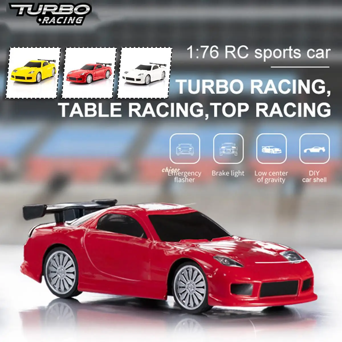 Turbo Racing 1/76 C71 2.4G Mini RC Car Sports Vehicles with LED Lights Full Proportional Toys On-Road Models without Transmitter