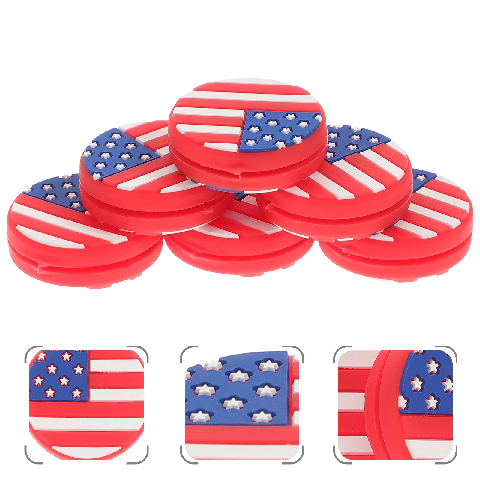 

6PCS Tennis Racket Vibration Dampener Tennis Dampeners Racket July Patriotic Tennis Dampers American Flag Racket Dampener for