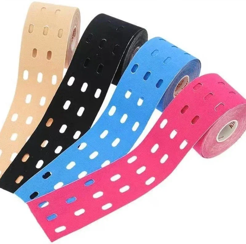 5cm Perforated Kinesiology Elastic Adhesive Tape Cotton Muscle Protection Athletes Breathable Gym Sports Glue Knee Protector sports tape kinesiology tape