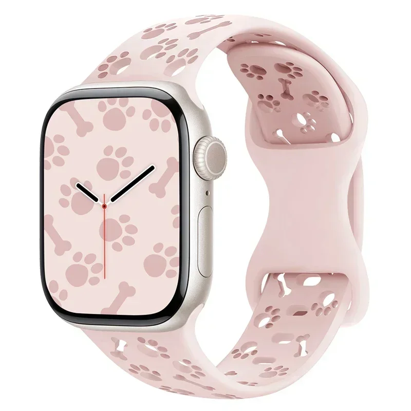 ตัวเลือกสินค้า สายรัดข้อมือซิลิโคนลายอุ้งเท้าสุนัขสำหรับ Apple Watch