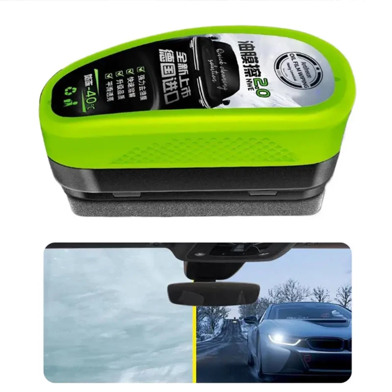 Glass Oil Film Remover Car Glass Oil Film Remover Automotive Glass Sponge Cleaning Brush Front Inner Windshield Oil Film Cleaner For Car Cleaning
