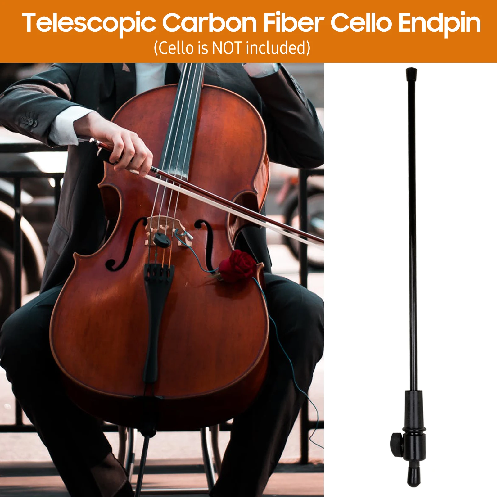 Supporto Universale Per Violoncello Supporto Per Piede Per Violoncello Palo Telescopico In Fibra Di Carbonio Piede In Ebano Con Accessorio Per Cellos 