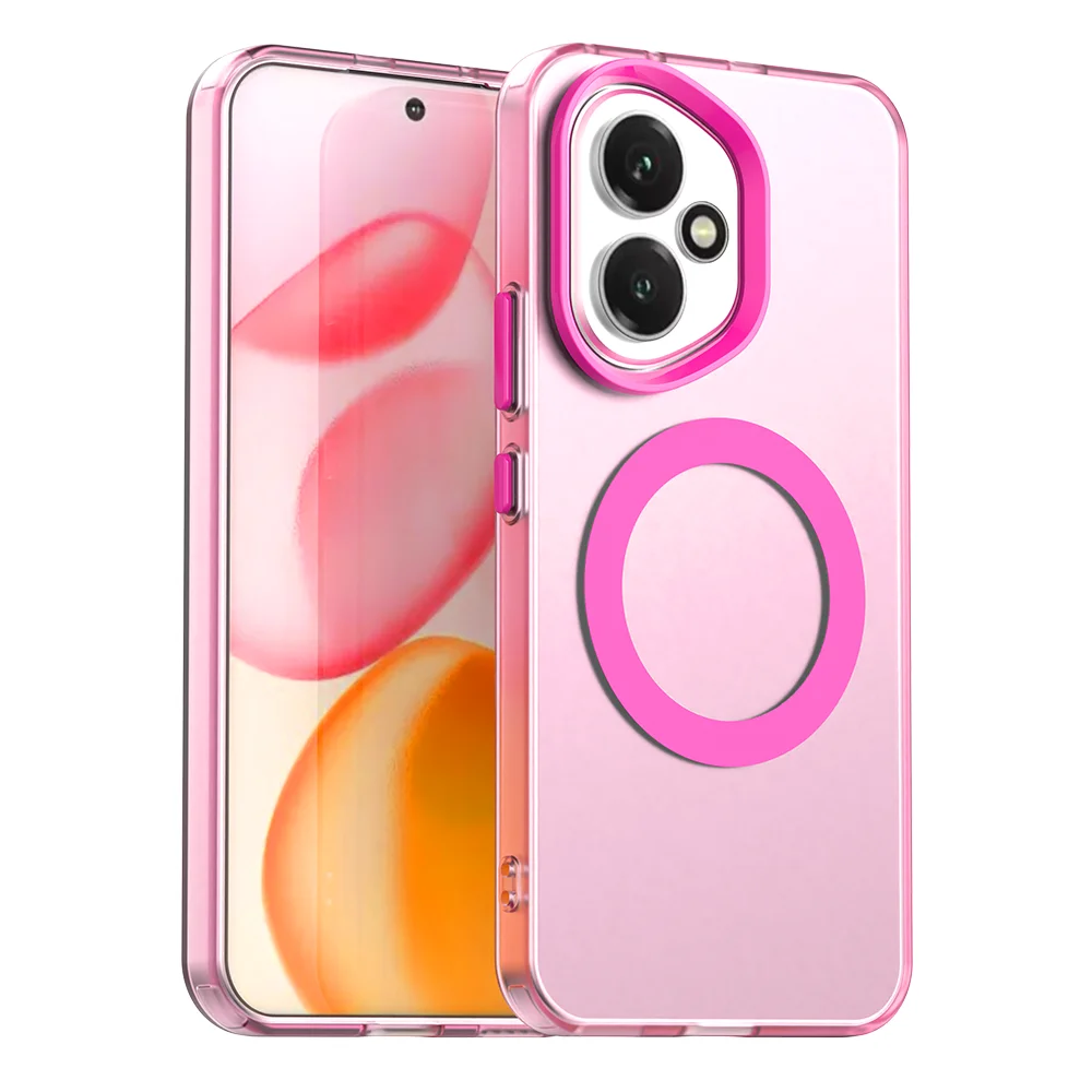 Luxury Magnetic Wireless Charging Case with Candy Colors and Transparent Back Shell