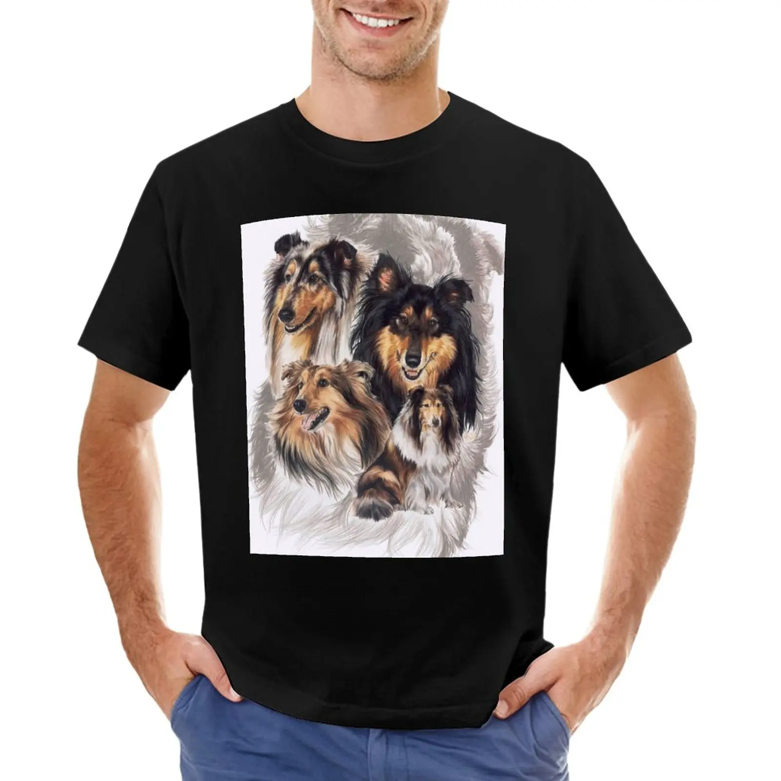 Collie Revamp T-Shirt Vestiti Carini Spazi Vuoti Vestiti Vintage Ad Asciugatura Rapida Magliette Da Uomo