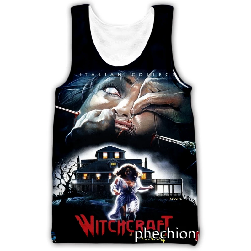 

phechion New Fashion Men/Women Horror Poster 3D Printed Sleeveless Vest Streetwear Men Loose Sporting Tank Tops L06