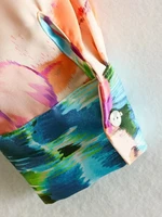 Foridol Floral Boho Tie Dyed Summer Long Sleeve Romper Playsuit Overall Beach Button Shirt Spring Wide Leg Romper Jumpsuit - Image 6