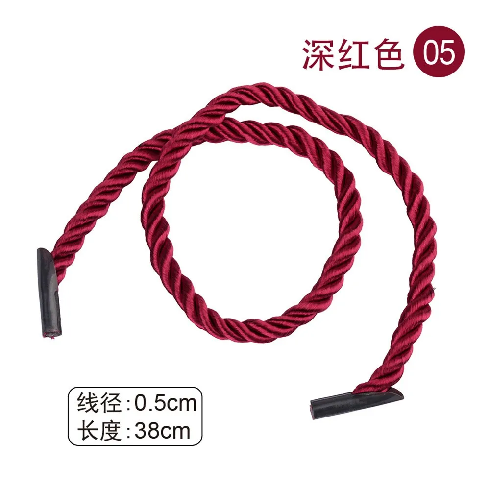 10pcs~100pcs Handbag Rope 38cm Long 5mm Thick 3 Strand for Gift Bag Box Hand Rope 21 Colors