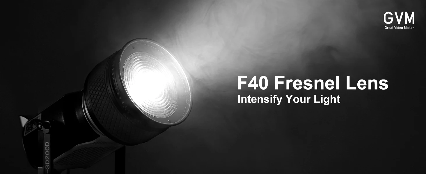 GVM F40 Fresnel Attachment for LED Light Spotlight Brightness Improve Compatible