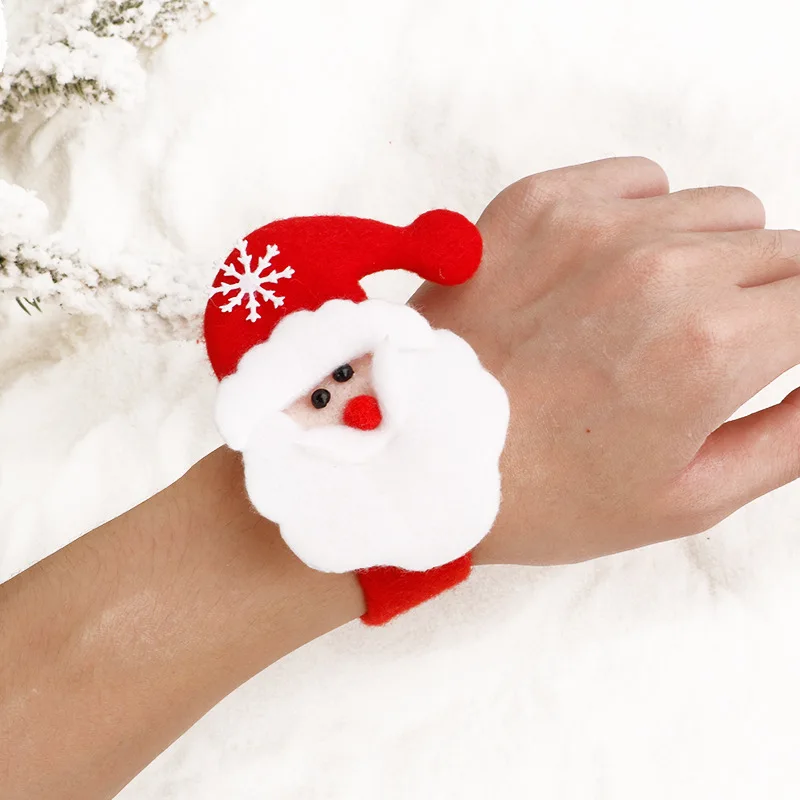 

Рождественский светящийся детский браслет, милый браслет с мультяшным рисунком Санта-Клауса, эльфа, снеговика, украшение на запястье для взрослых