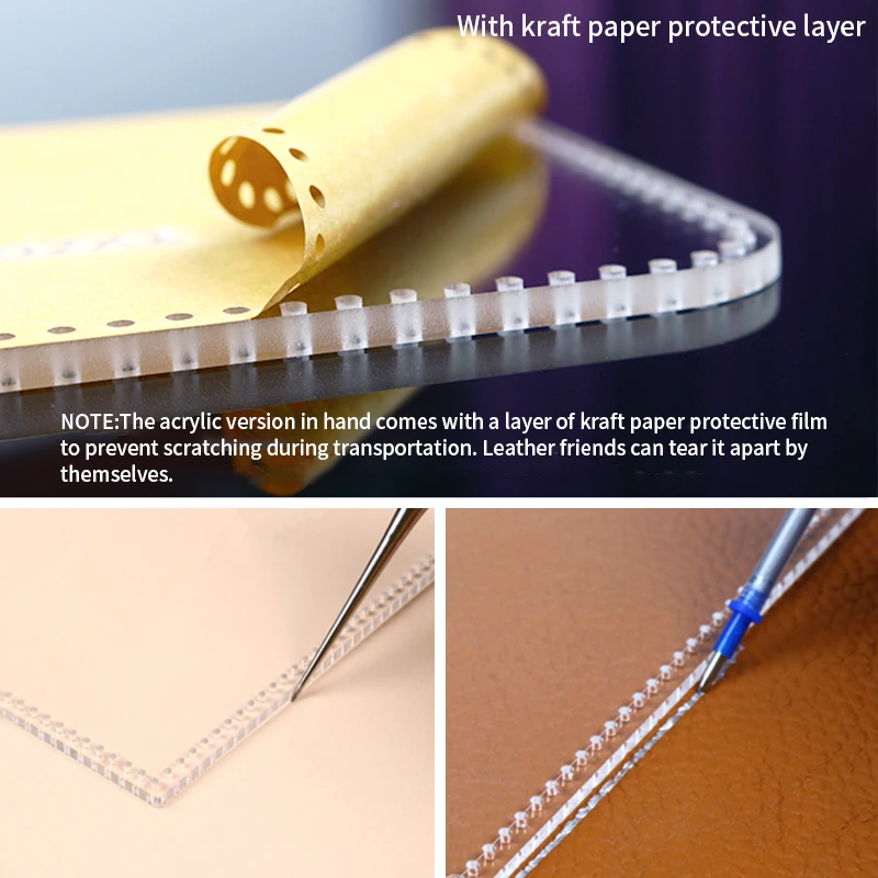 NUBECOM Practical Key Case Making Leather Template, Acrylic Mould, Leather Handmade Stencil, Tools, Handwork Supplies