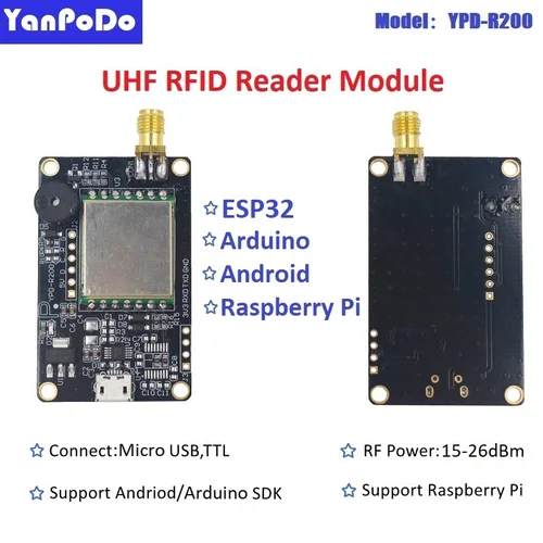 Yanpodo-UHF RFID 모듈 Arduino 보드 1-15M 장거리 RFID 모듈 UHF 리더, 라즈베리 파이 안드로이드 USB TTL UART 무료 SDK 2