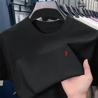 T-shirt à manches courtes haut de gamme 100% coton, marque de créateur, broderie poney, col rond, mode décontractée, vêtements de golf pour hommes 1