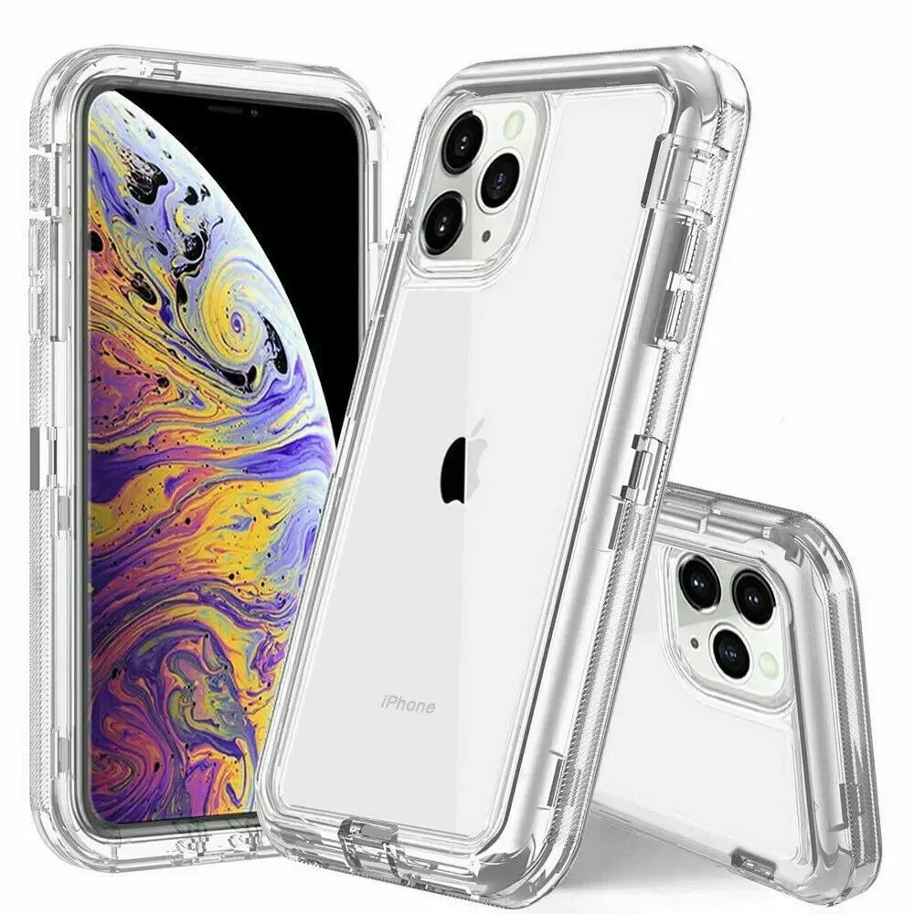 Triple-Layer Heavy Duty Transparent Shockproof Armor Case