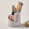 360° Rotating Makeup Brush Holder With Lid Desktop Makeup Organizer Cosmetic Storage Box Lipstick Eyebrow Storage Container Box 4