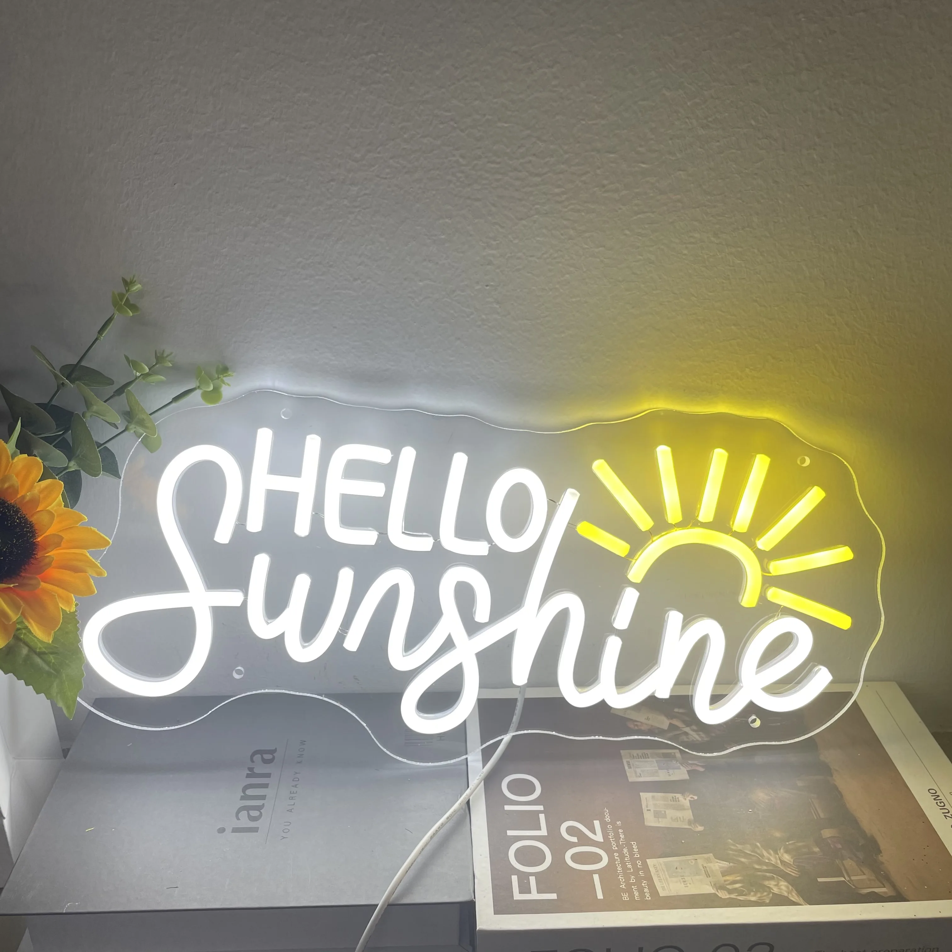 

Hello Sunshine Neon Sign Bedroom Wall Art Decor for Kids Baby LED Lights Sun Cloud Game Room Bar Club Sign Birthday Gifts Girl