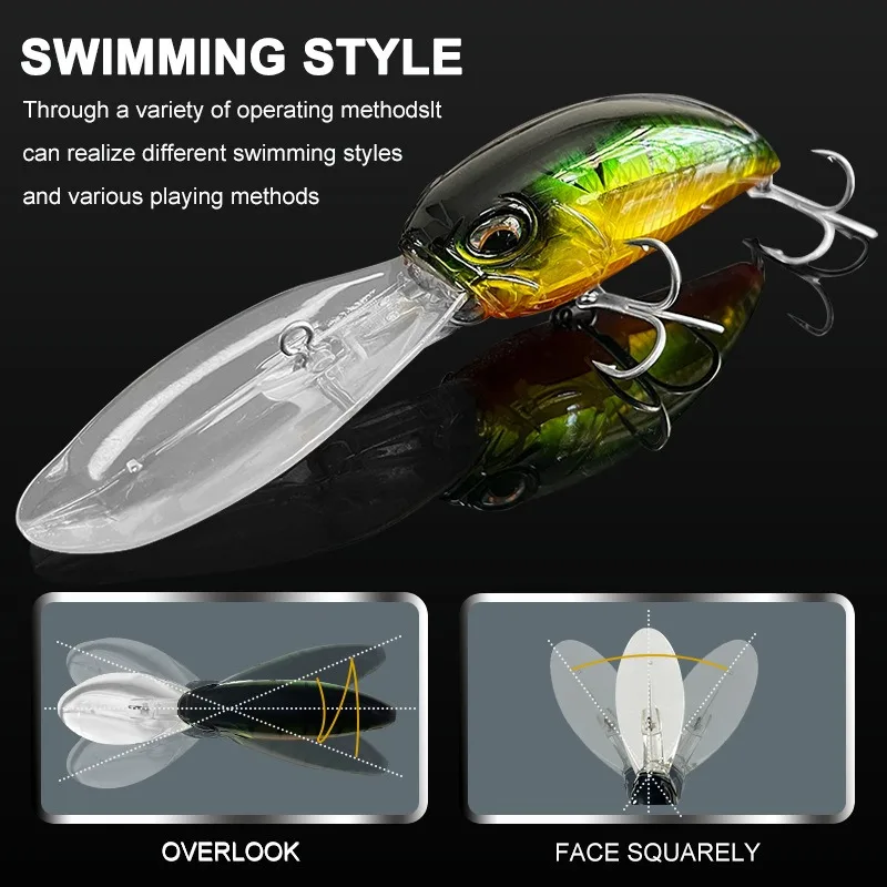 Crankbait 41g 14.6cm Long Tongue Crank Wobbler Floating Fishing Lures Artificial Hard Baits Diving Chubby Bass Pike