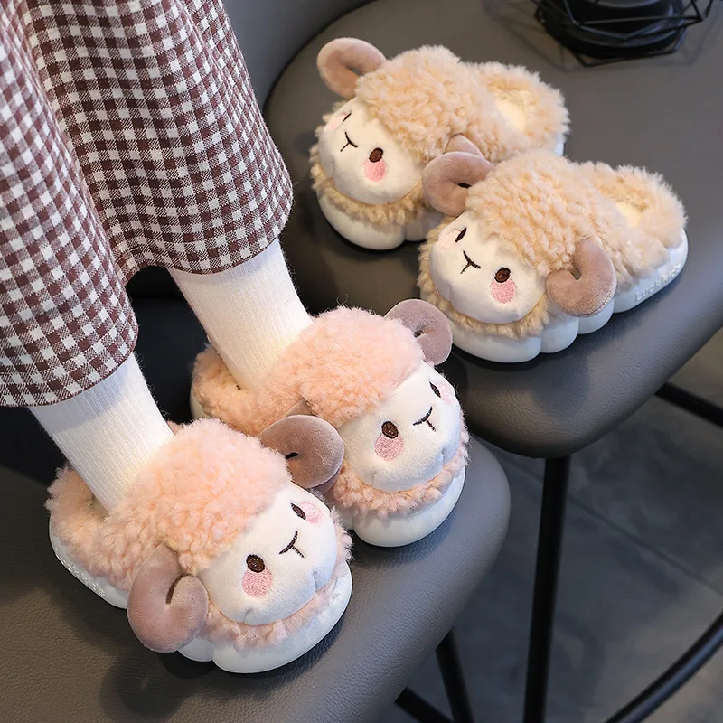 Children's 1-11Years Warm Plush Cotton Shoes Winter Cute Cartoon Kids Boys Girls Baby Non-slip Comfortable SOFT Home Slipper