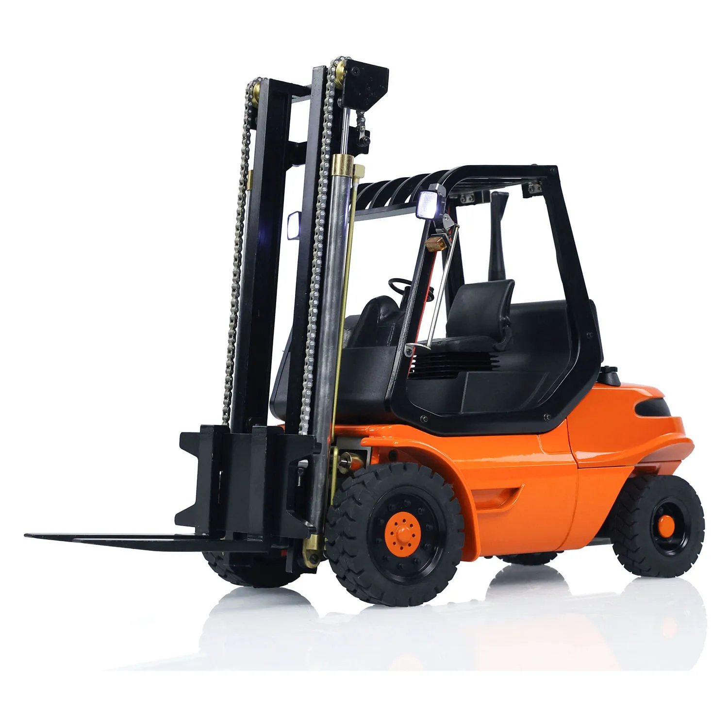 1/14 RC Forklift Metal Hydraulic Wheeled Transfer Car with Sound Light System I6S Construction RC Toys Vehicles Model Gift Model 4